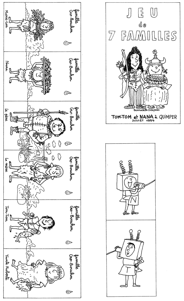 page 1 - Le jeu des 7 familles à colorier et découper